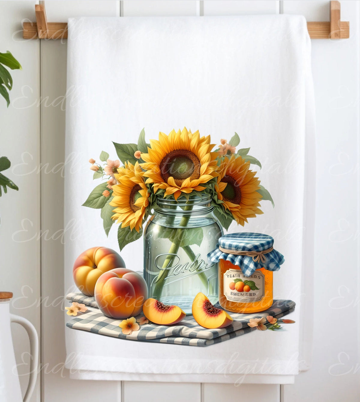 TEA TOWEL FRUIT sublimation package of 5 high definition 300png, transparent add your own text