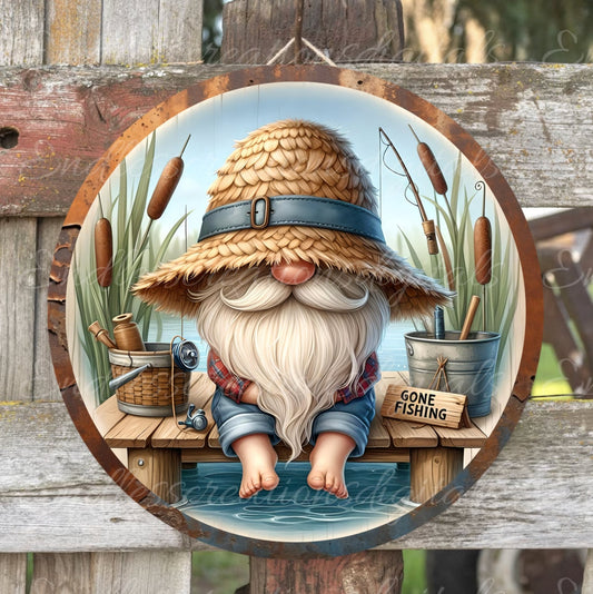 GONE FISHING SUBLIMATION door hanger, wreath sign png, for sublimation high resolution