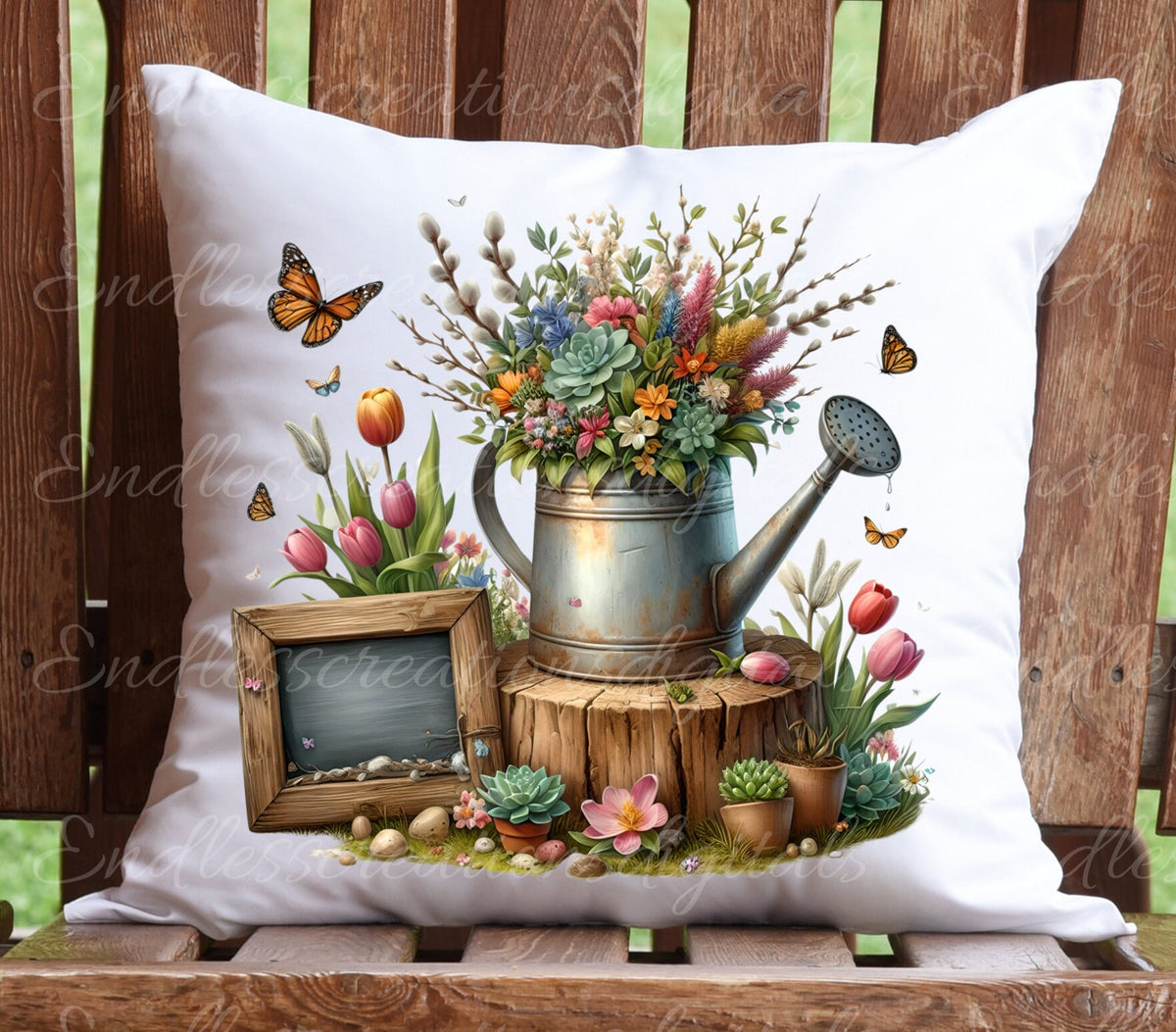 SPRING FLORALWATERING CAN