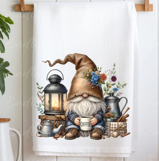 GNOME TEA TOWEL sublimation package of 5 high definition 300png, transparent add your own text