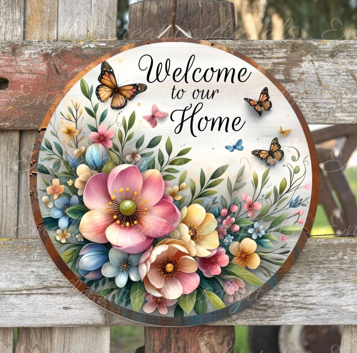 WELCOME DOOR HANGER, wreath sign png, for sublimation high resolution 2 png file, 1blank for your own text