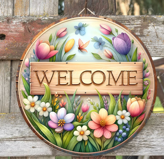 WELCOME DOOR HANGER, wreath sign png, for sublimation high resolution