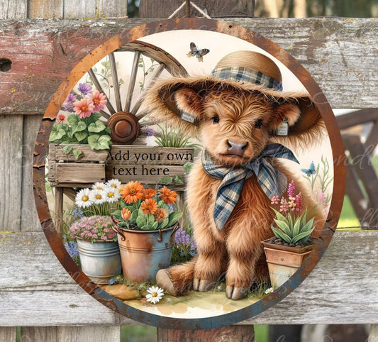 HIGHLAND COWS SUBLIMATION door hanger, wreath sign png, for sublimation high resolution