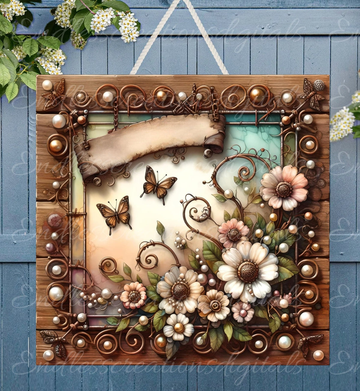 WELCOME SQUARE DOOR hanger, wreath sign png, for sublimation high resolution