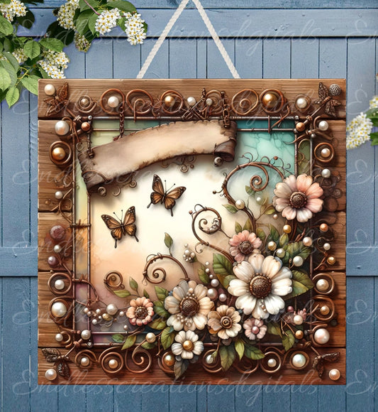 WELCOME SQUARE DOOR hanger, wreath sign png, for sublimation high resolution