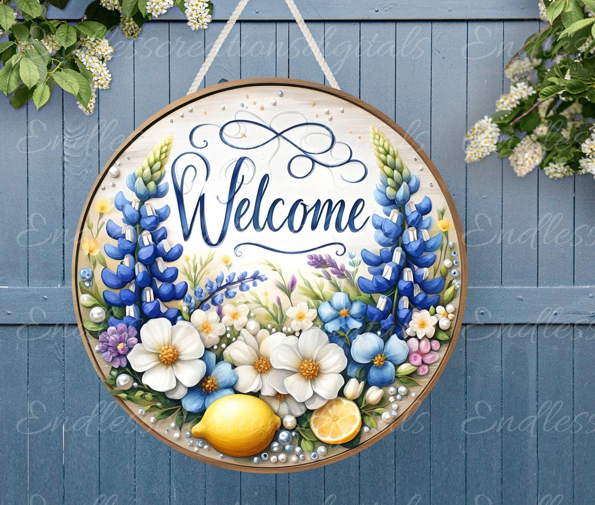 WELCOME DOOR HANGER, wreath sign png, for sublimation high resolution