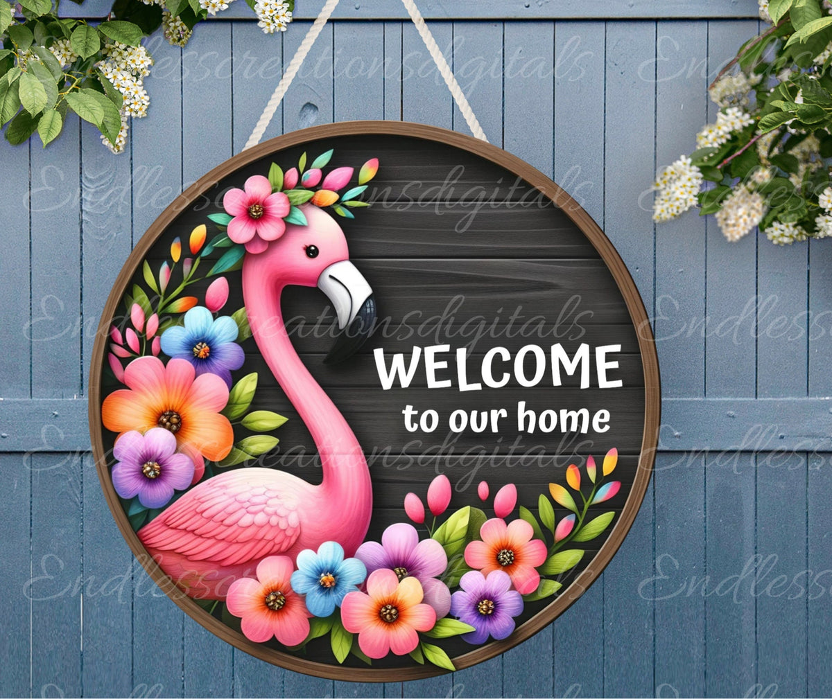 WELCOME DOOR HANGER, wreath sign png, for sublimation high resolution 2 round png 300dpi, 1 blank for your own text