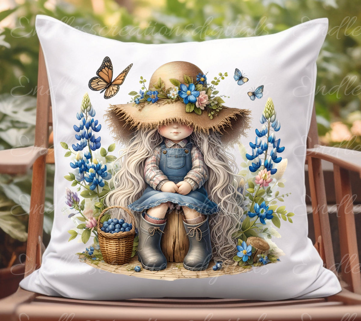 GIRL GNOME FLORAL TRANSPARENCIES