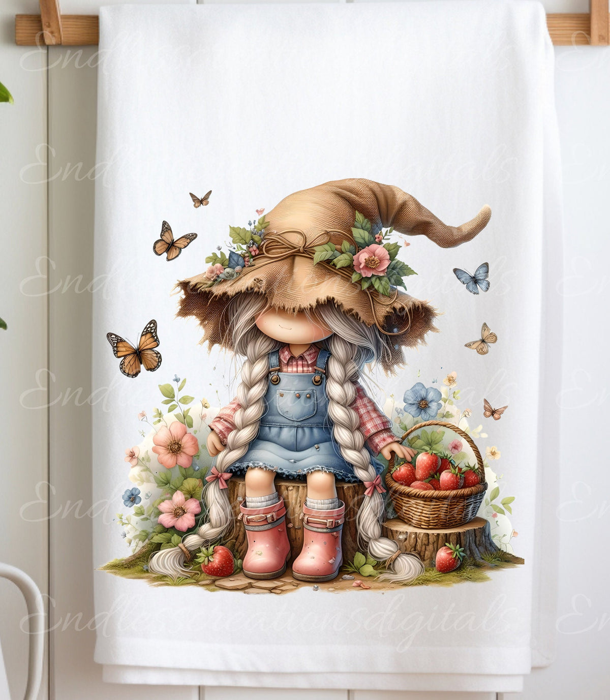 GIRL GNOME FLORAL TRANSPARENCIES