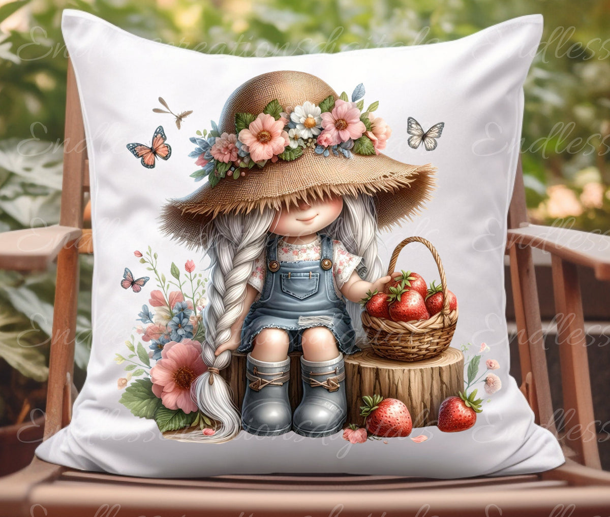 GIRL GNOME FLORAL TRANSPARENCIES