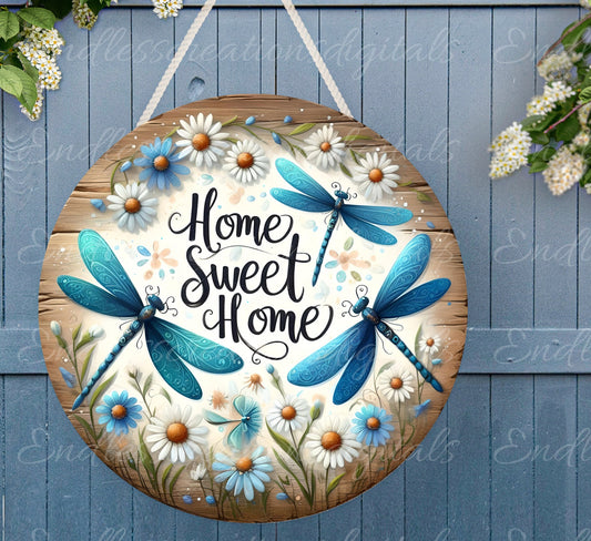 DRAGONFLY FLORAL HOME SWEET HOME