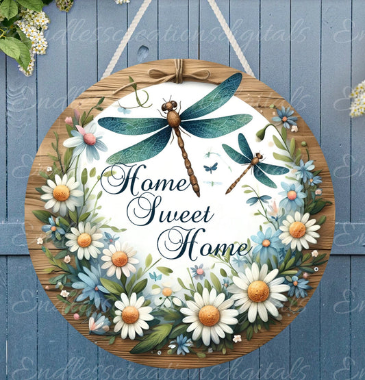 DRAGONFLY DOOR HANGER, wreath sign png, for sublimation high resolution, 2 files for download, 1 add your own text