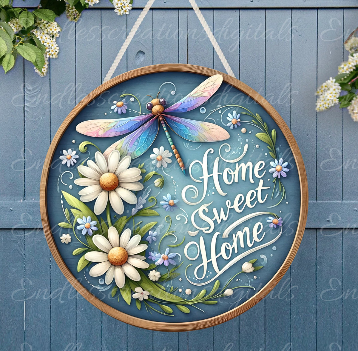 DRAGONFLY DOOR HANGER, wreath sign png, for sublimation high resolution,