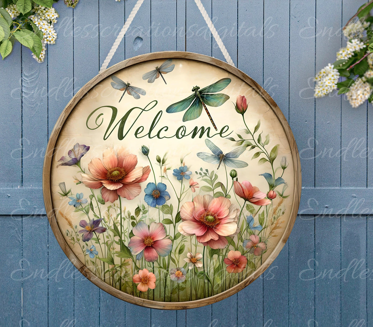 WELCOME DOOR HANGER, wreath sign, png, for sublimation high resolution