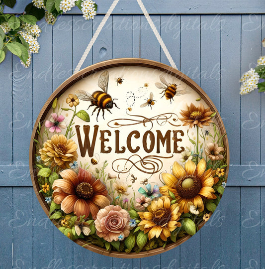 WELCOME DOOR HANGER, wreath sign, png, for sublimation high resolution