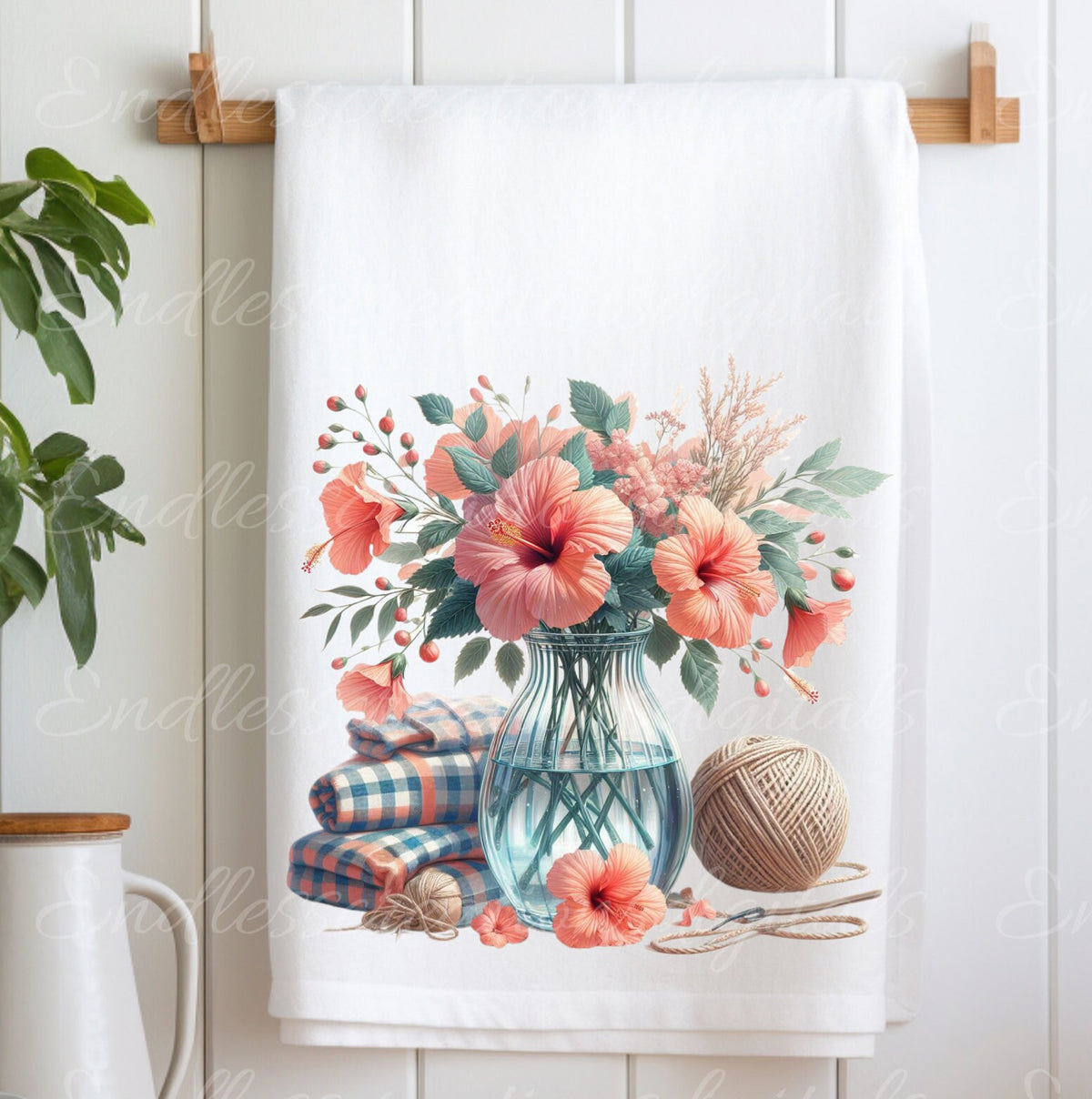TROPICAL TEA TOWEL sublimation package of 5 high definition 300png, transparent add your own text