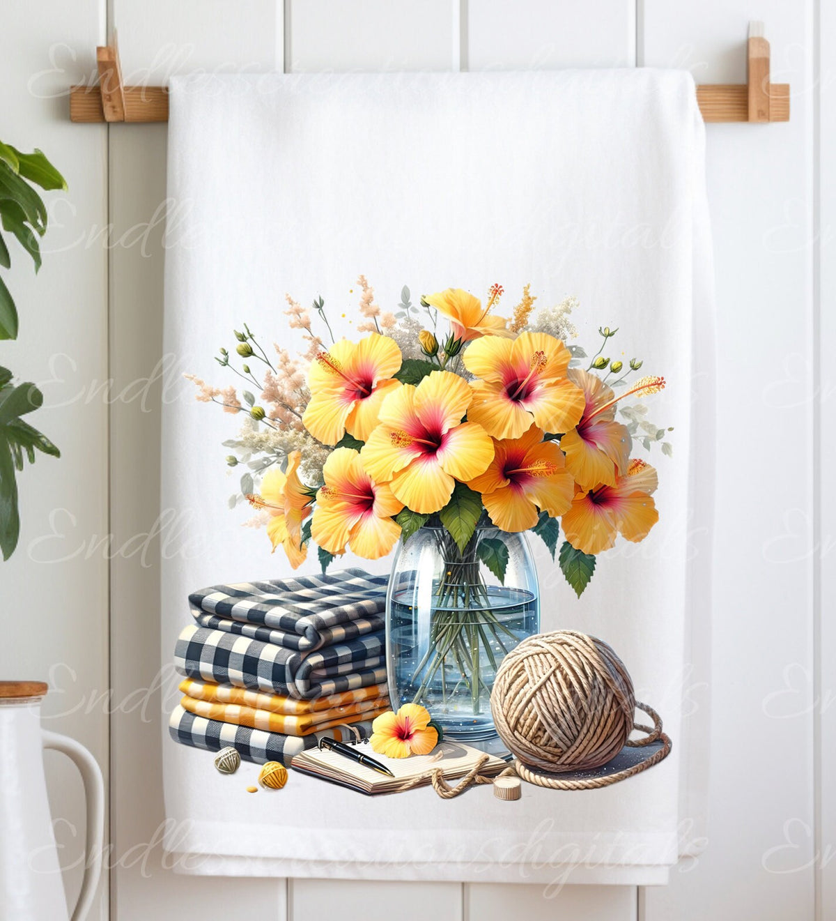 TROPICAL TEA TOWEL sublimation package of 5 high definition 300png, transparent add your own text
