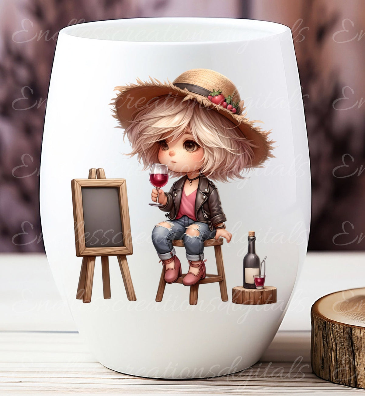 WINE GNOME SUBLIMATION gnome package of 5 high definition 300png, transparent blank signs, add your own text