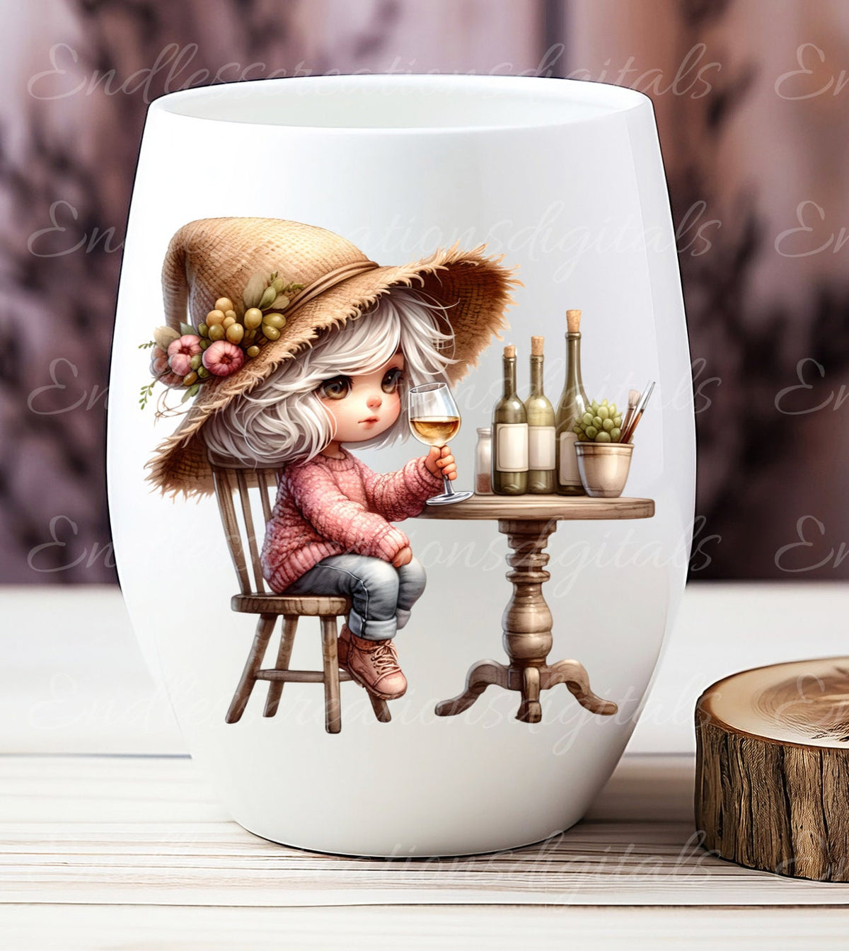 WINE GNOME SUBLIMATION gnome package of 5 high definition 300png, transparent blank signs, add your own text