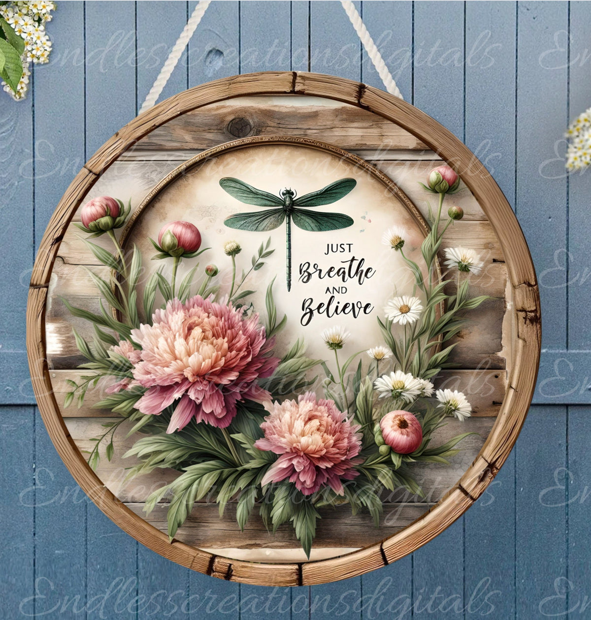 DRAGONFLY FLORAL DOOR hanger, wreath sign png, square cutting board for sublimation high resolution