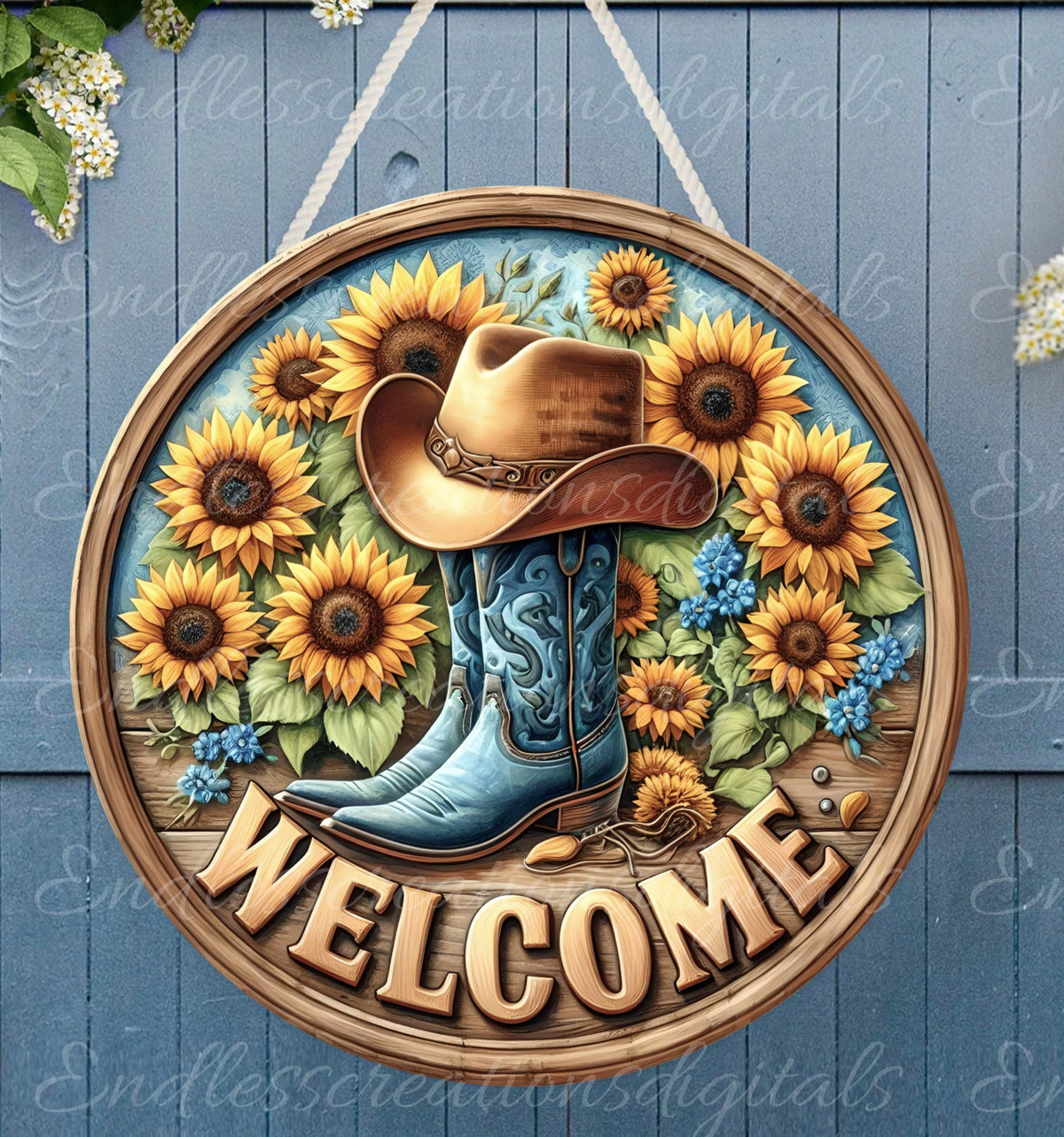 WELCOME DOOR HANGER, wreath sign png, for sublimation high resolution