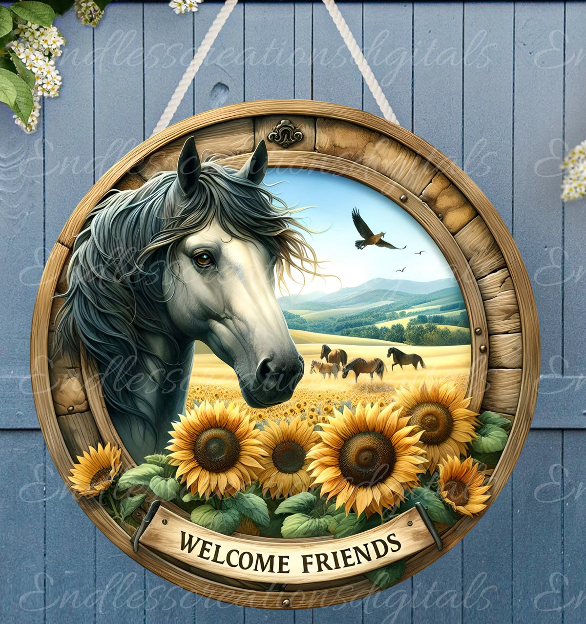 WELCOME DOOR HANGER, wreath sign png, for sublimation high resolution, 2 files for download, 1 add your own text!