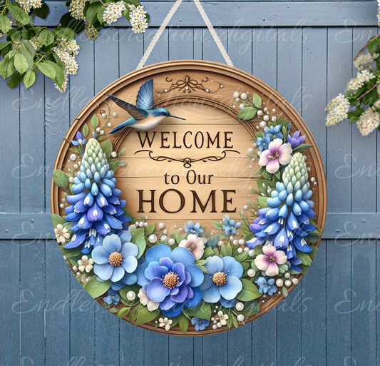 WELCOME BLUEBONNET SUMMER DOOR