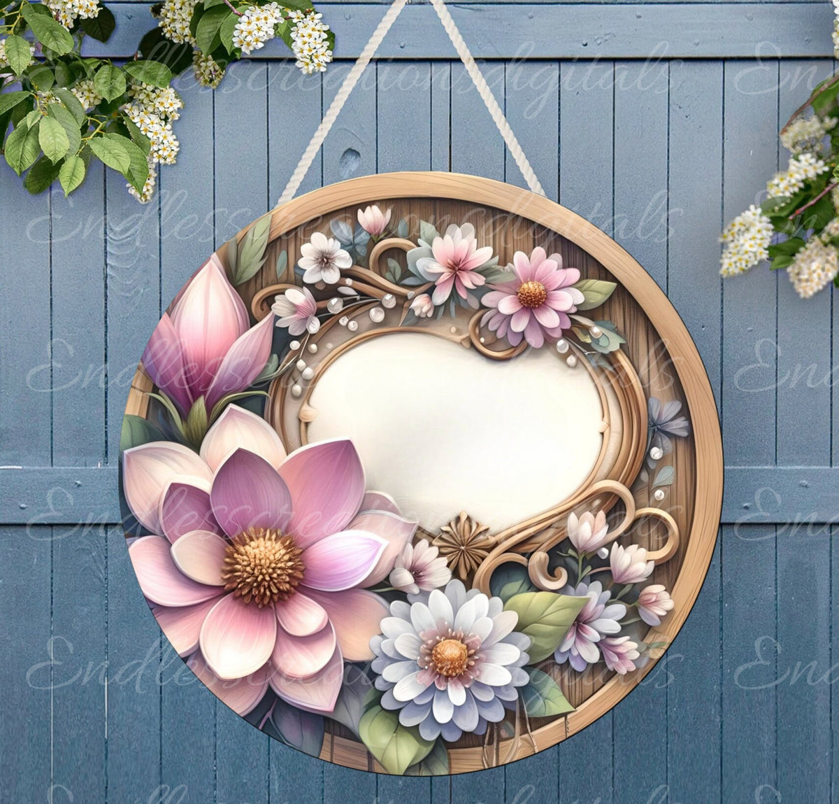 WELCOME MAGNOLIA DOOR hanger, wreath sign png, for sublimation high resolution, 2 files for download, 1 add your own text