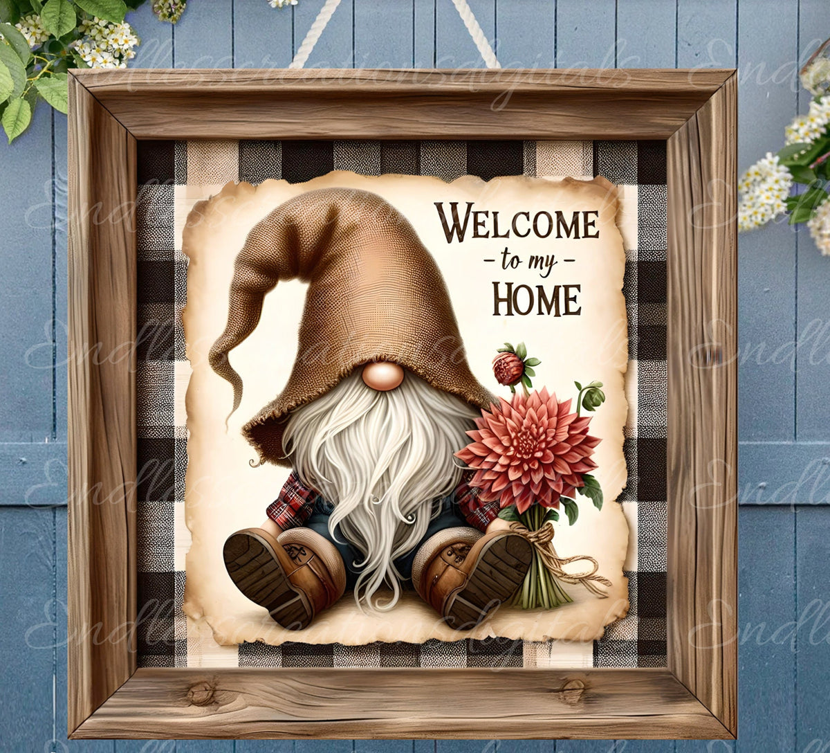 WELCOME SQUARE DOOR hanger, wreath sign, square cutting board png, for sublimation high resolution, 2 files , 1 add your own text