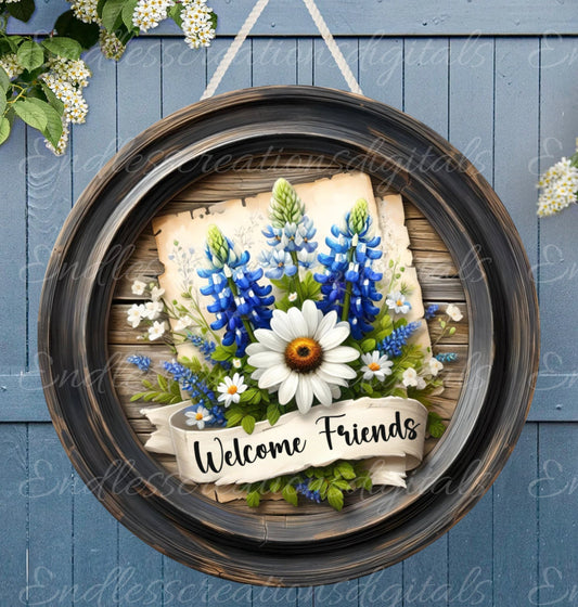 WELCOME DOOR HANGER, wreath sign png, for sublimation high resolution, 2 files for download, 1 add your own text!