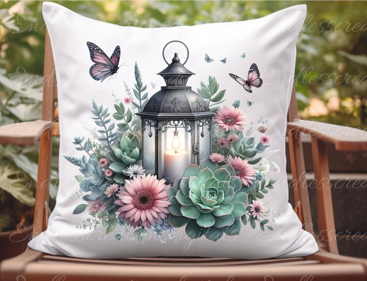 FLORAL PILLOW, TEA towel etc. sublimation package of 5 high definition 300png, transparent