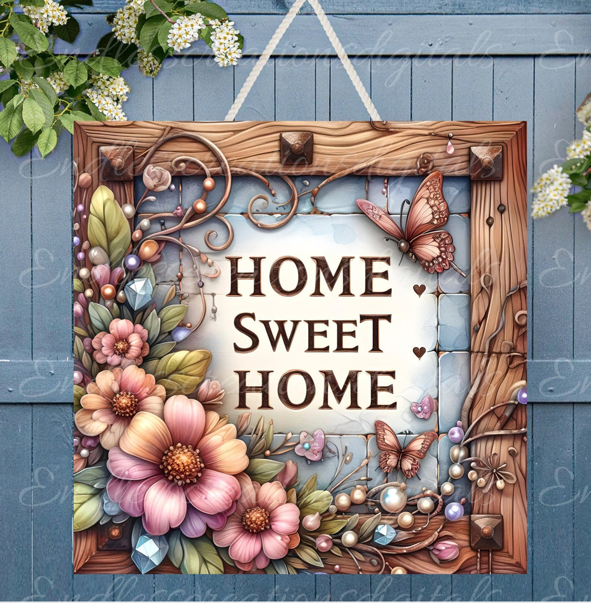 WELCOME SQUARE DOOR hanger, wreath sign png, for sublimation high resolution,