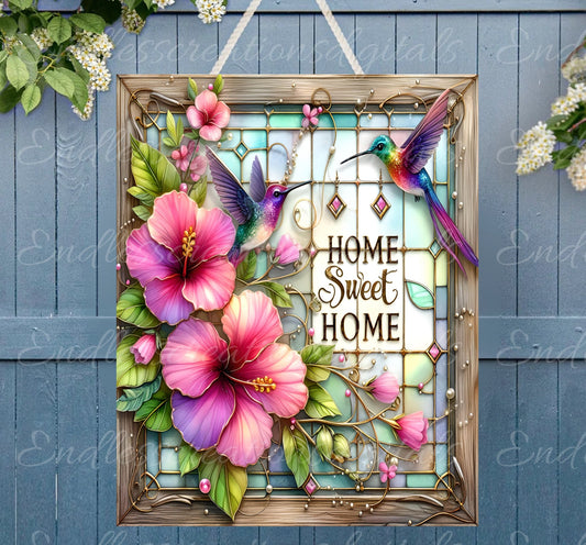 HOME SWEET HOME Door hanger 8 x 10, wreath sign png, for sublimation high resolution