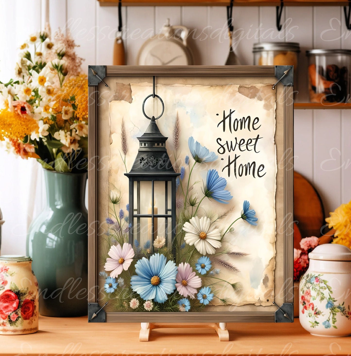 HOME SWEET HOME Door hanger 8 x 10, wreath sign png, cutting board etc. for sublimation high resolution 2 files for download, 1 blank