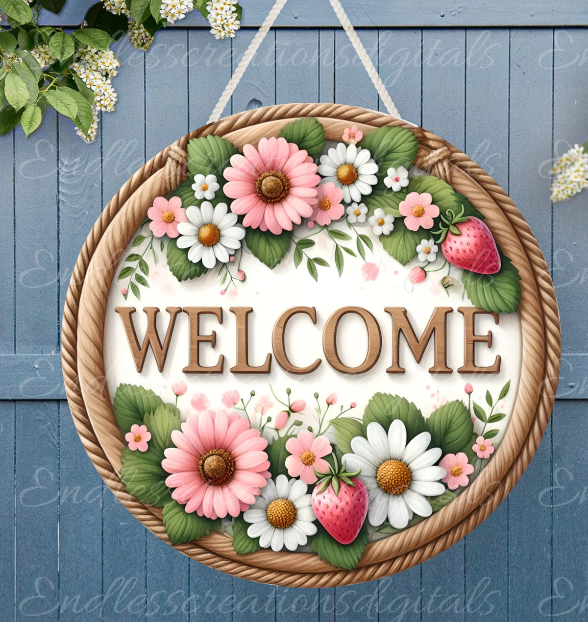 WELCOME FLORAL ROUND