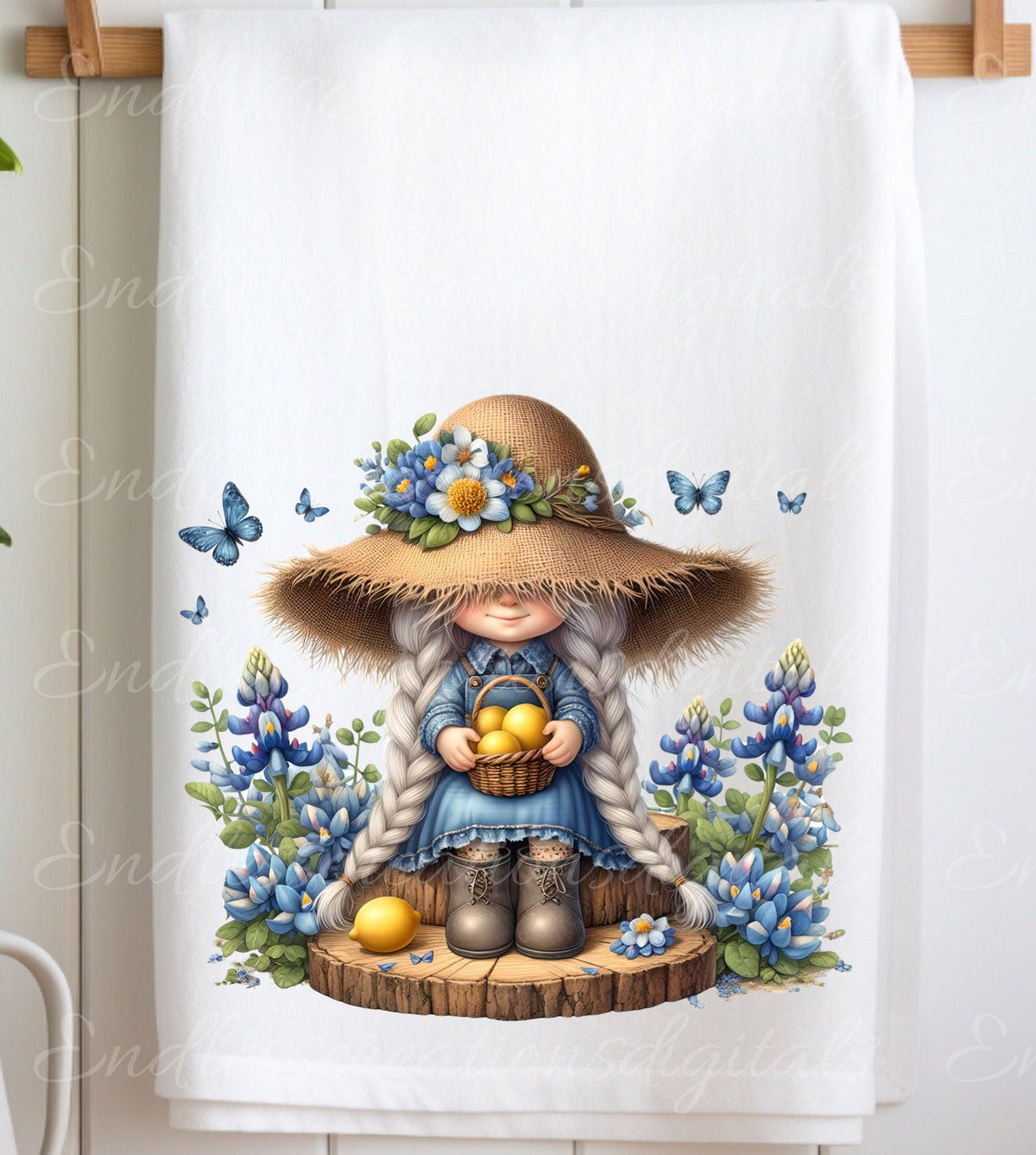GIRL GNOME FLORAL TRANSPARENCIES