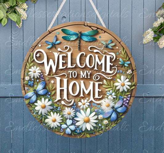 DRAGONFLY DOOR HANGER, wreath sign png, for sublimation high resolution