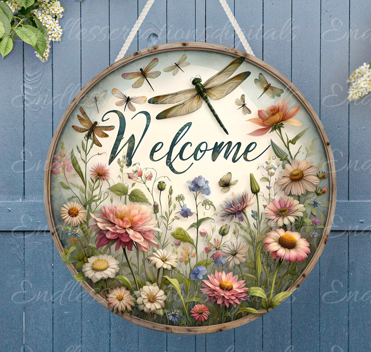 WELCOME DOOR HANGER, wreath sign, png, for sublimation high resolution