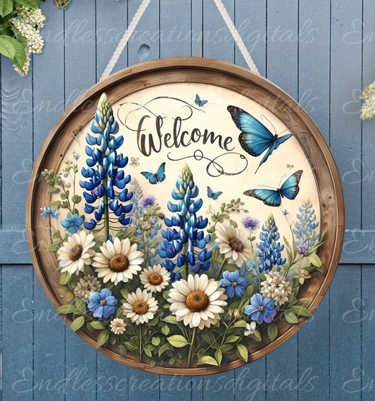 WELCOME DOOR HANGER, wreath sign, png, for sublimation high resolution,