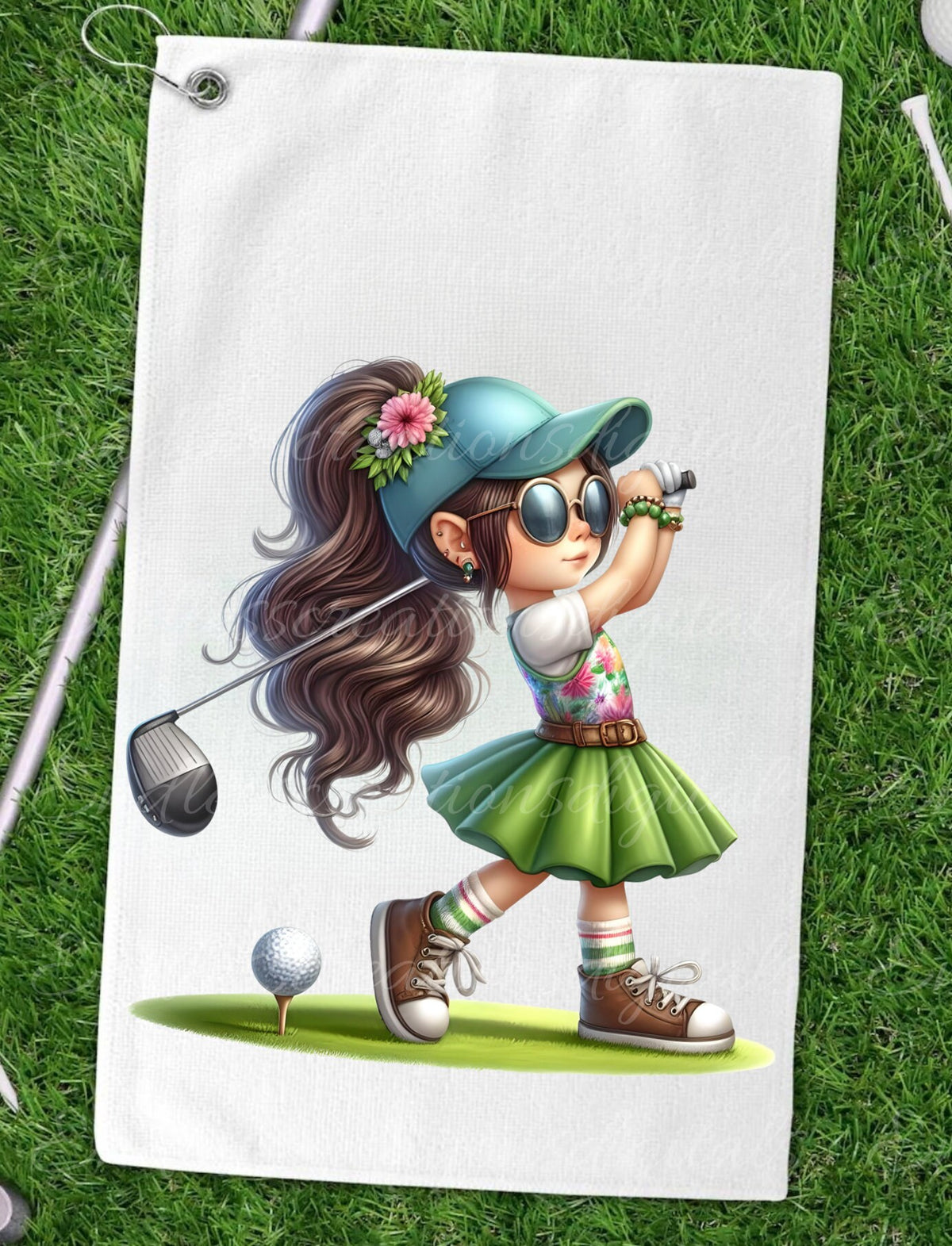 GIRL GOLFER GNOMES sublimation png, transparent  for sublimation high resolution, 5 files,