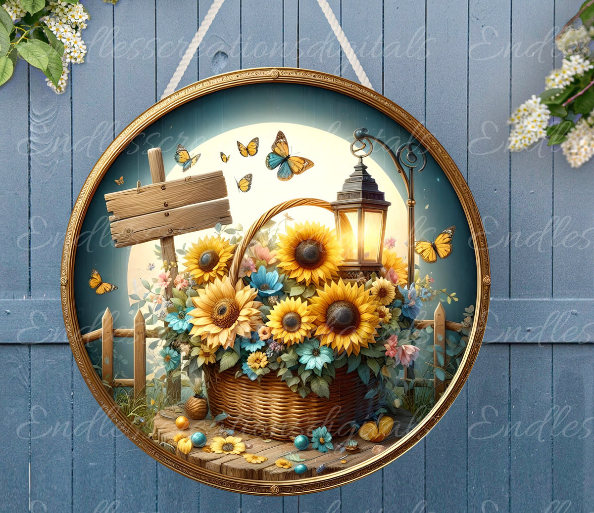 WELCOME DOOR HANGER, wreath sign png, for sublimation high resolution 2 round files 1 blank for your own text