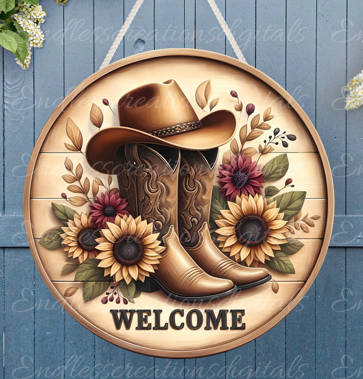 WELCOME DOOR HANGER, wreath sign png, for sublimation high resolution, 2 files for download, 1 add your own text!