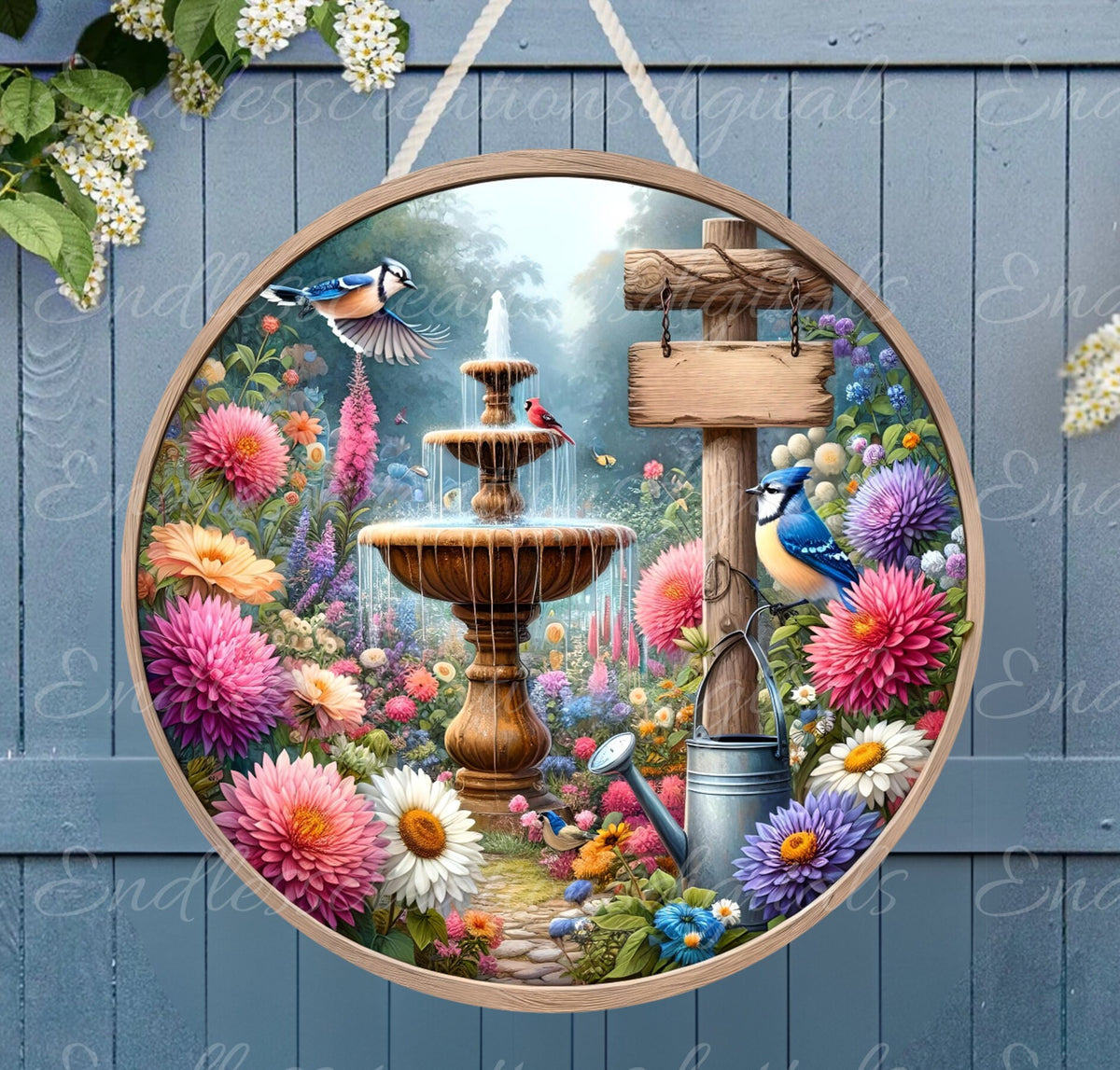WELCOME DOOR HANGER, wreath sign png, for sublimation high resolution 2 round png 300dpi, 1 blank for your own text