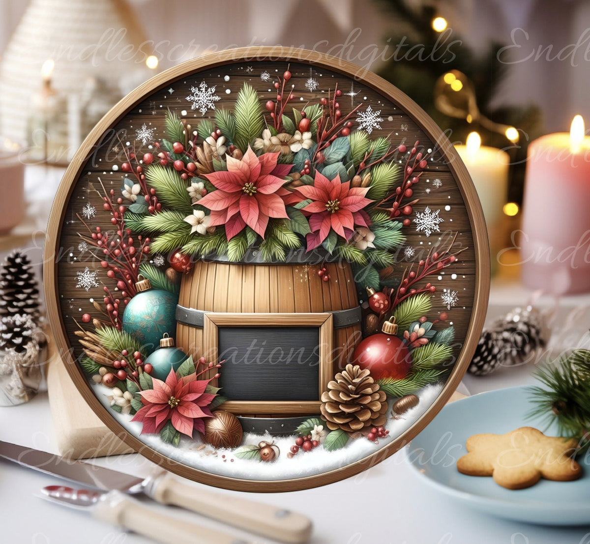 LET IT SNOW WINTER FLORAL ROUND