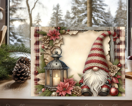 CHRISTMAS GNOME CUTTING BOARD RECTANGLE