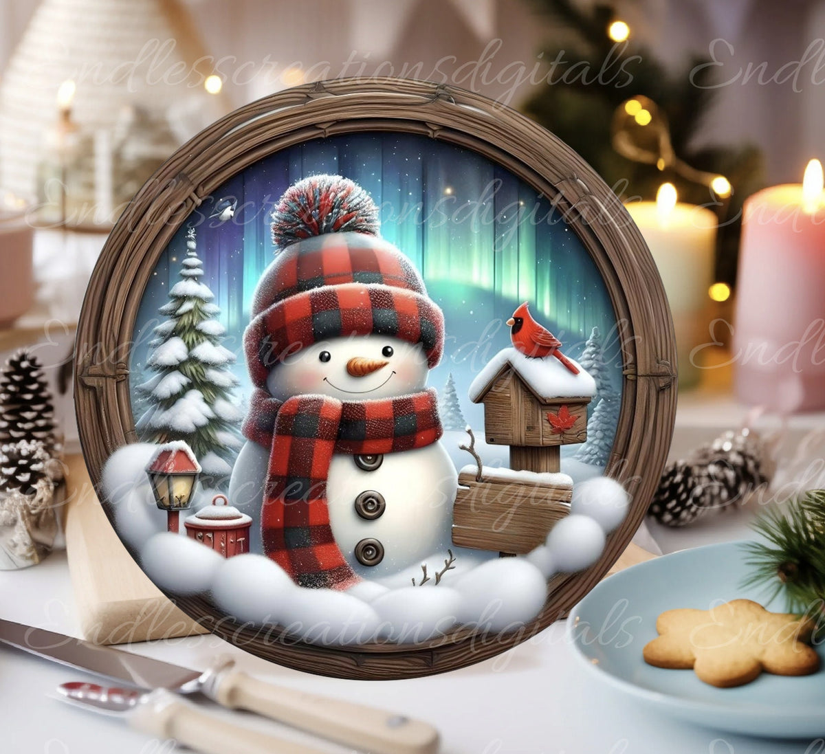 WINTER SNOW DOOR hanger, wreath sign, round cutting board png,  for sublimation high resolution, 2 files for download, 1 add your own text