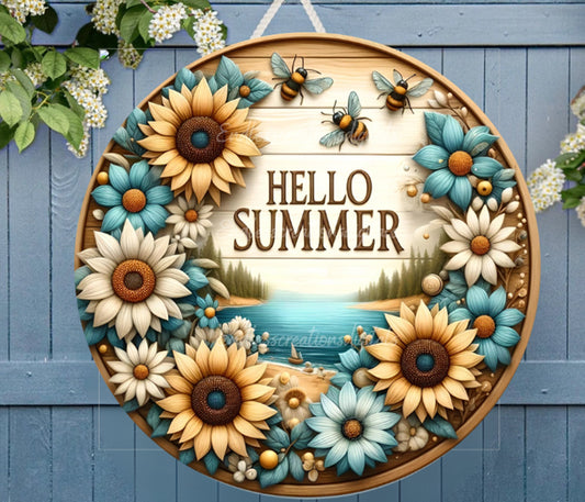 HELLO SUMMER FLORAL ROUND