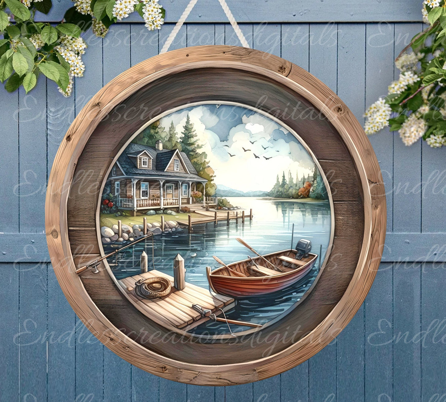 LAKEHOUSE WELCOME DOOR hanger, wreath sign png, for sublimation high resolution, 2 files, 1 add your own text