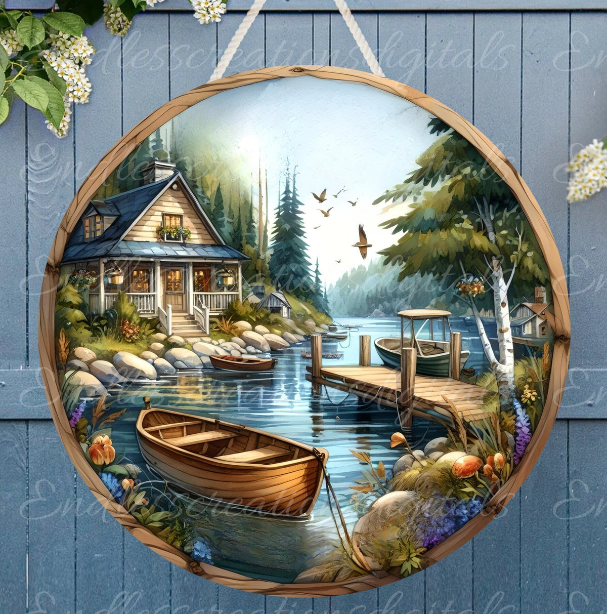 CABIN WELCOME DOOR hanger, wreath sign png, for sublimation high resolution, 2 files, 1 add your own text