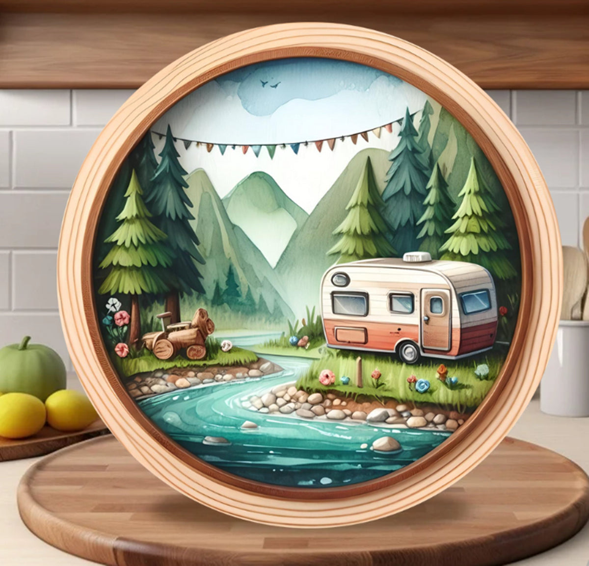 CAMPER DOOR HANGER, wreath sign png, for sublimation high resolution, 1 file add your own text